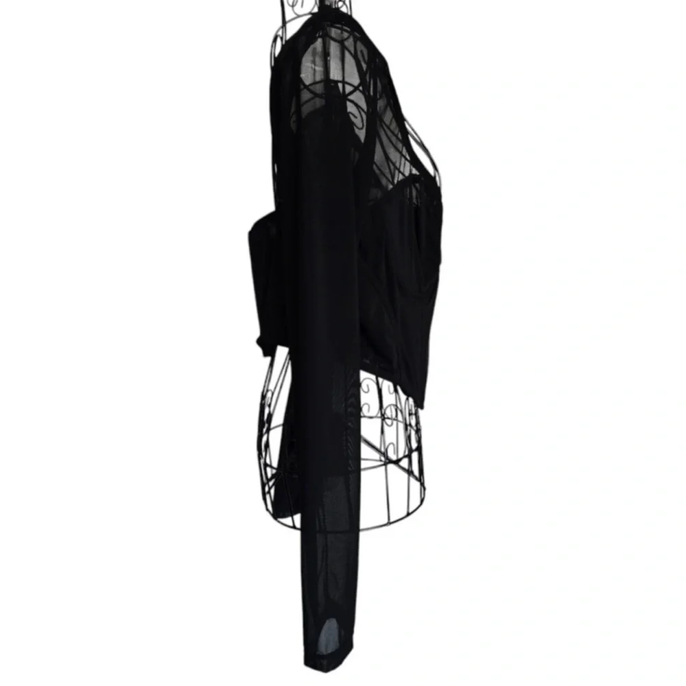 NWT By Anthropologie Long-Sleeve
Mesh Crop Top, Size XL - Picture 6 of 14